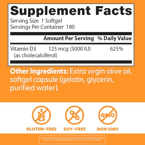 Non-GMO and Gluten Free icons on Doctor's Best Vitamin D3 packaging