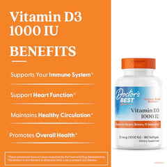 Label graphic for Doctor's Best Vitamin D3 1000 IU