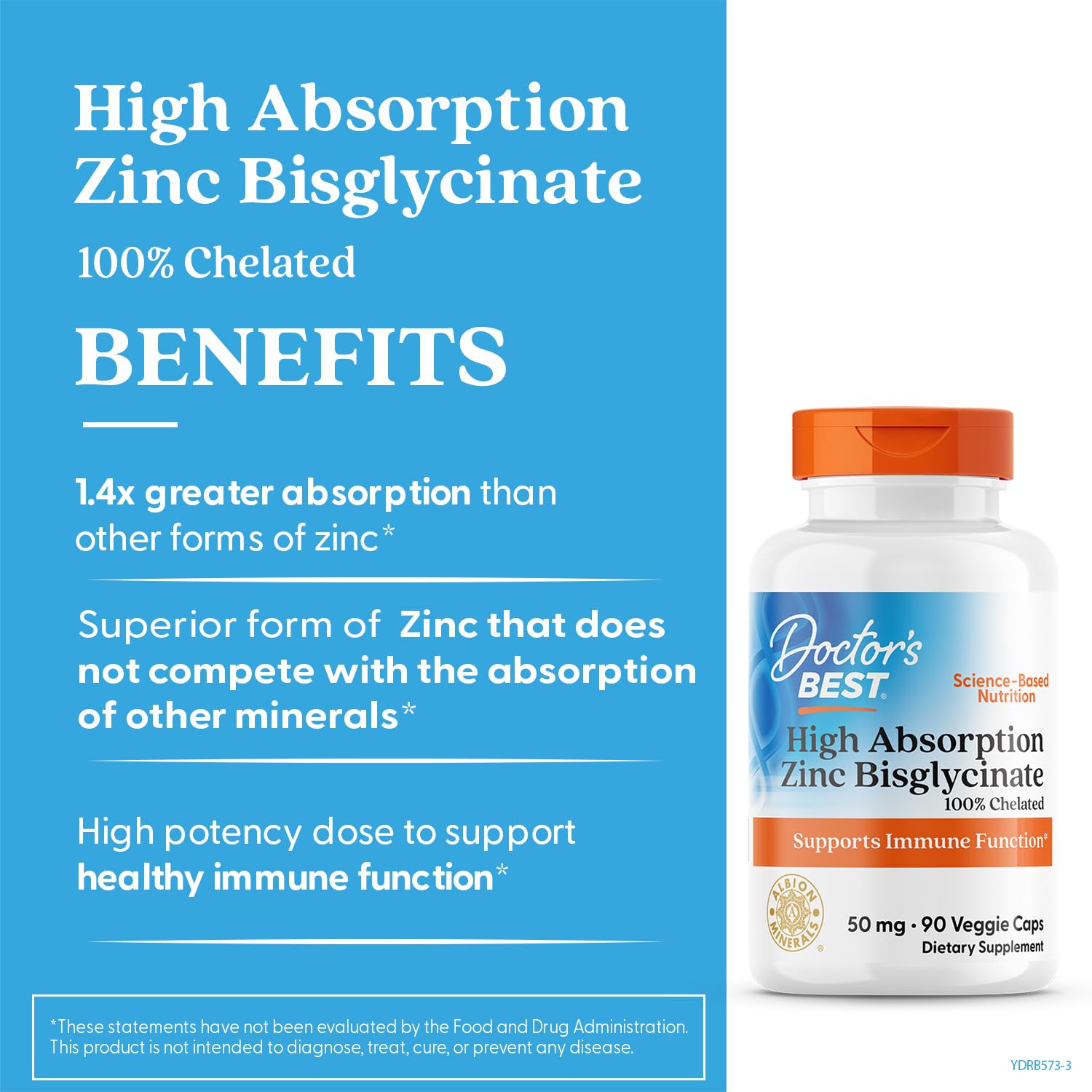 Nutrition facts and zinc bisglycinate 50mg capsules