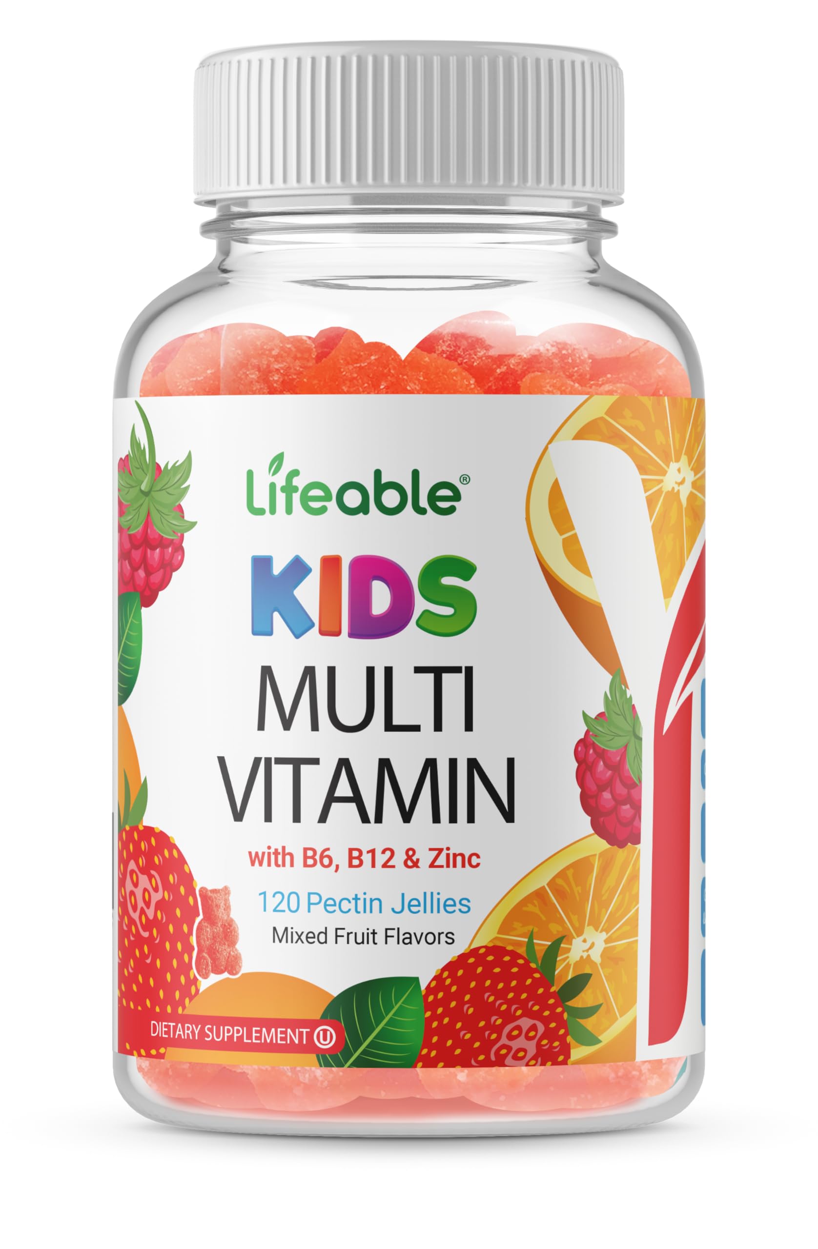 Front view of Doctors Finest Kids Multivitamin Gummies - assorted fruit flavors