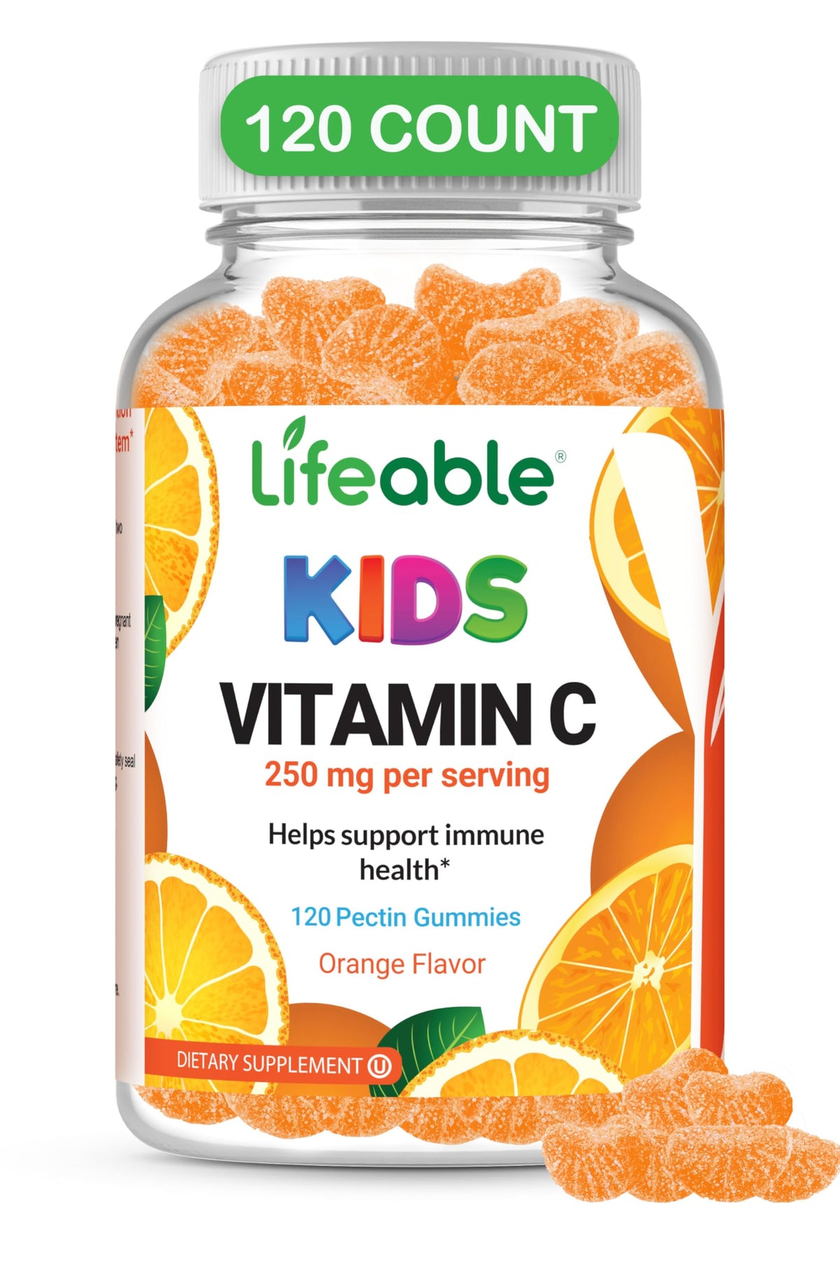 Bottle of Doctor's Finest Vitamin C Gummies for Kids in orange flavor