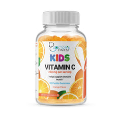 Bottle of Doctors Finest Vitamin C Gummies for Kids with orange flavor