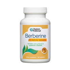 Bottle labeled DOCTORS' PREFERRED Berberine Clinical Grade supplement