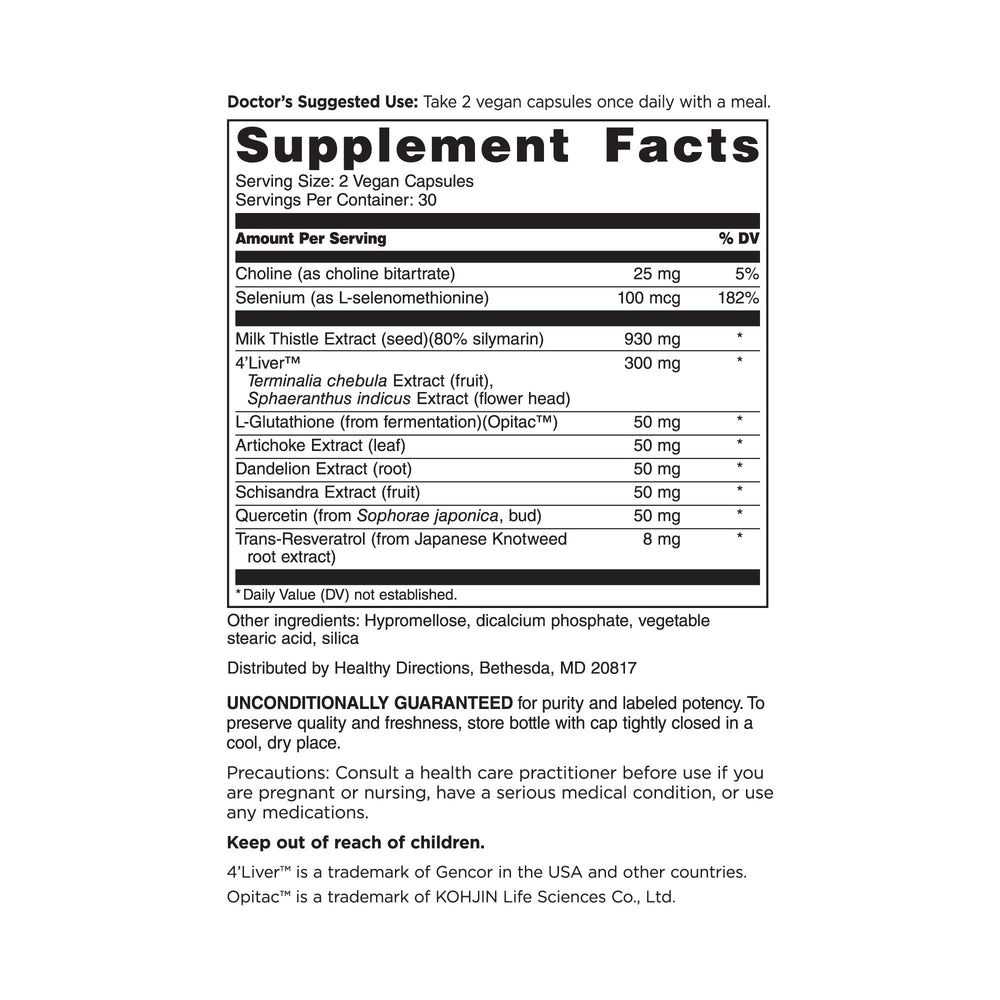 DOCTORS' PREFERRED Liver+ Revive & Restore capsules front, indicating 60-count daily use.