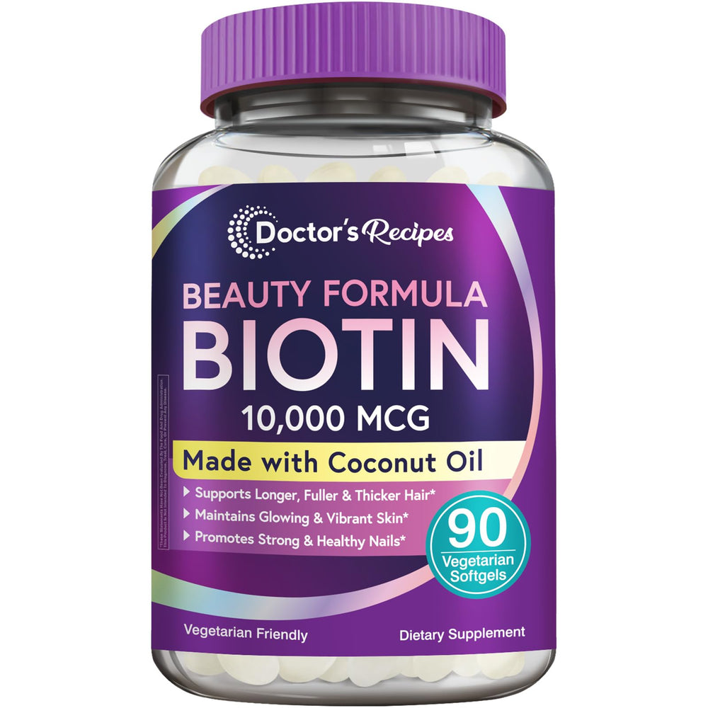 Doctor's Recipes Biotin 10,000 mcg softgels bottle - 90 count