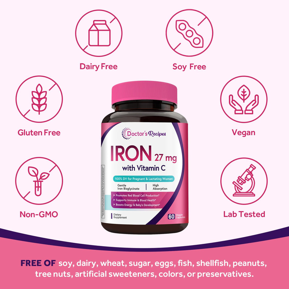High absorption iron bisglycinate with vitamin C