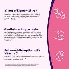 Vitamin C added to iron for enhanced absorption (120 mg)