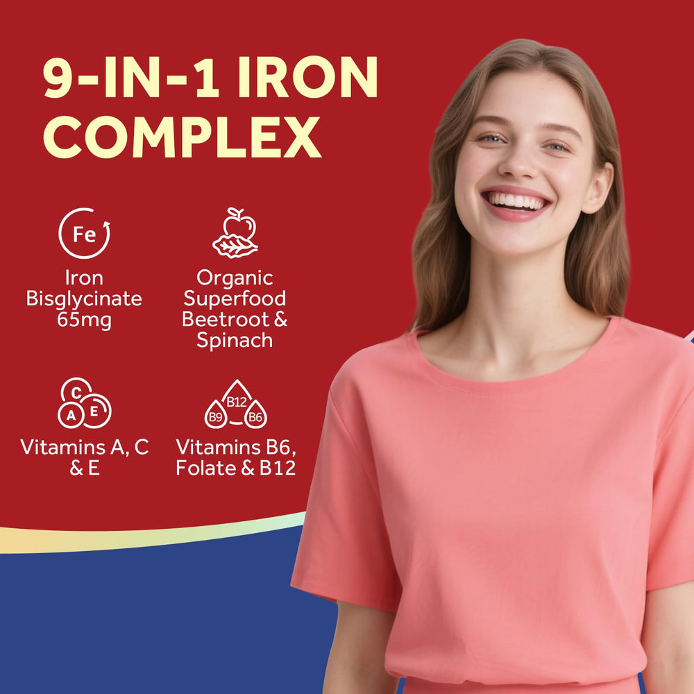 Iron bisglycinate capsules with vitamins