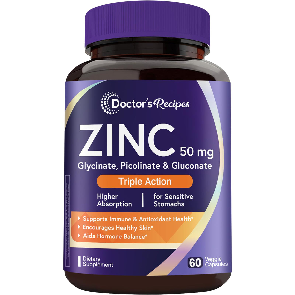 Product image: Doctor's Recipes Zinc 50mg Immune Support 60 capsules