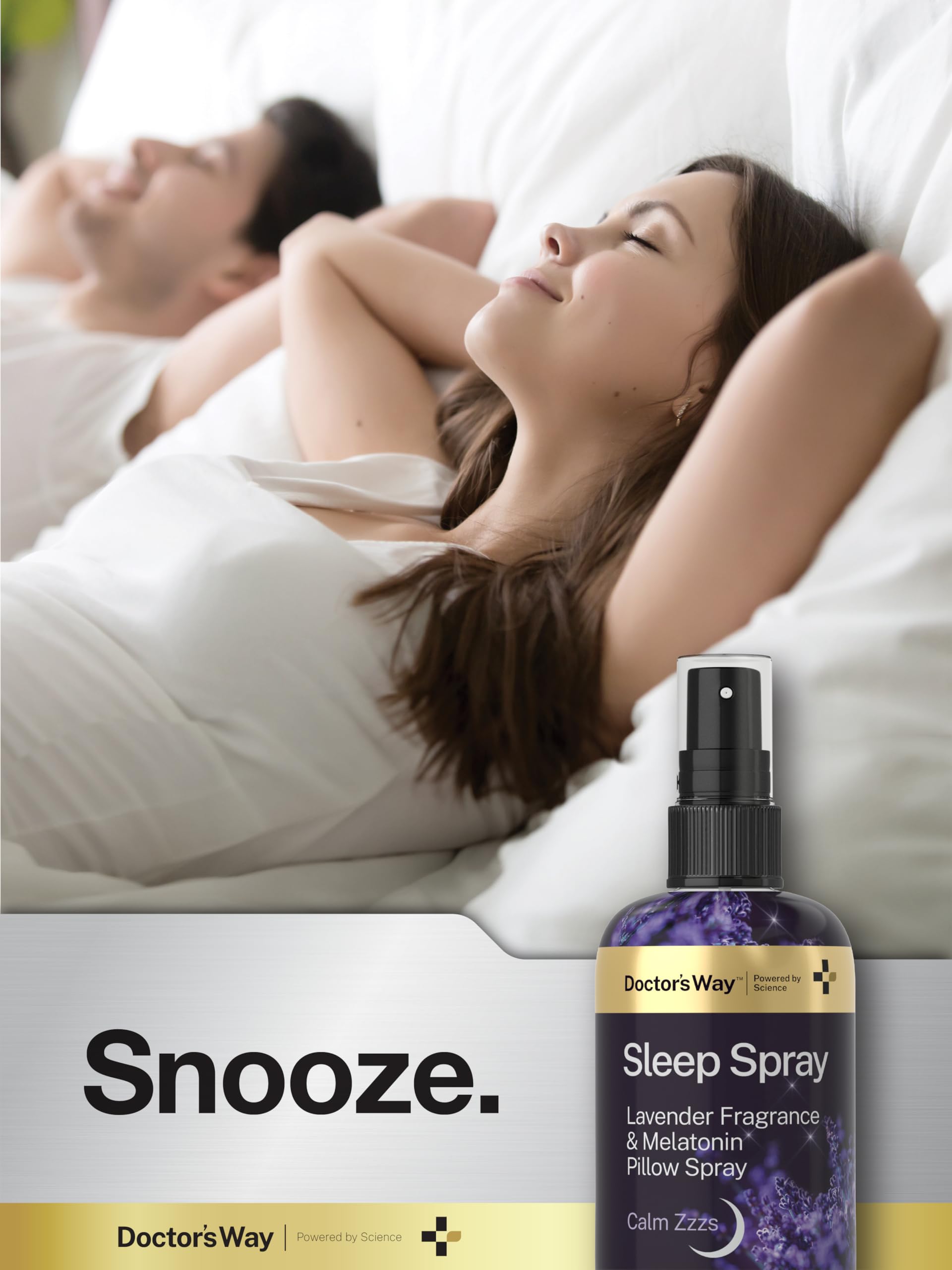 Lifestyle shot of sleep spray on vanity in bedroom