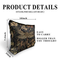 DOFQZ Moody Floral Dragonfly gift-ready makeup bag for stylish storage