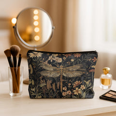 DOFQZ Moody Floral Dragonfly bag with waterproof linen for everyday use
