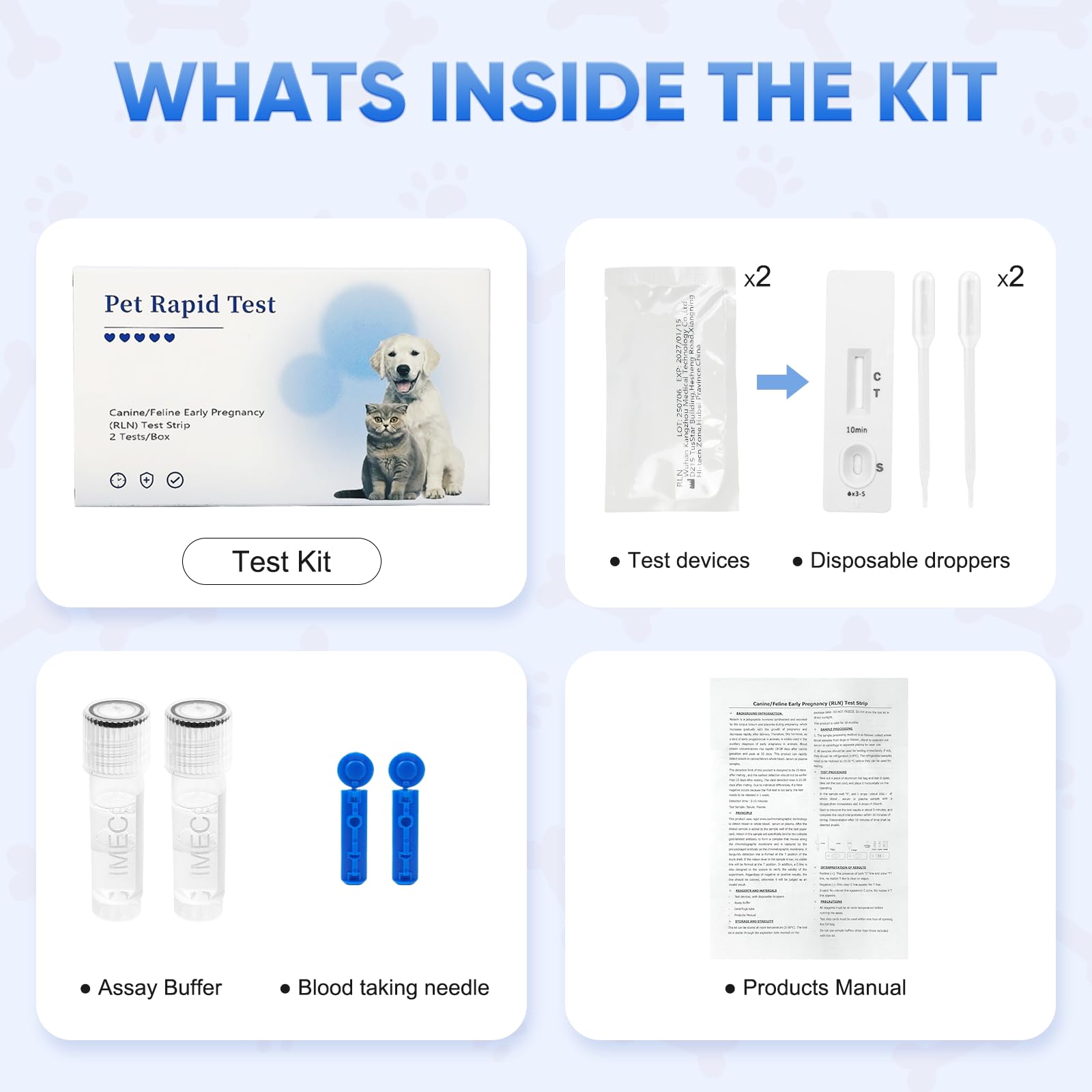Test kit suitable for both dogs and cats