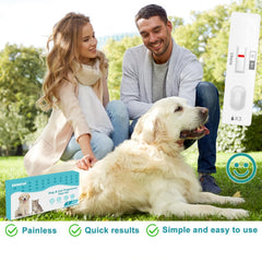 Kit components for dog and cat urine pregnancy test