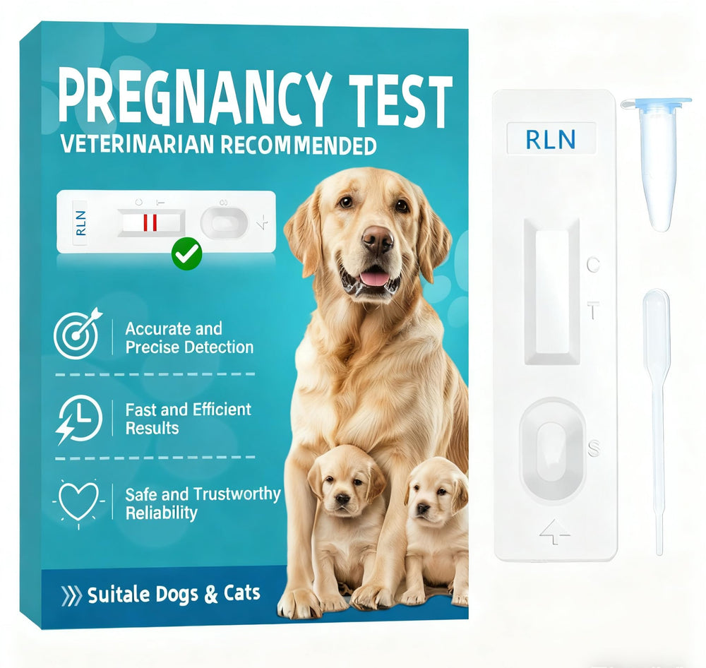 Box of at-Home Dog Pregnancy Test Kit on a table