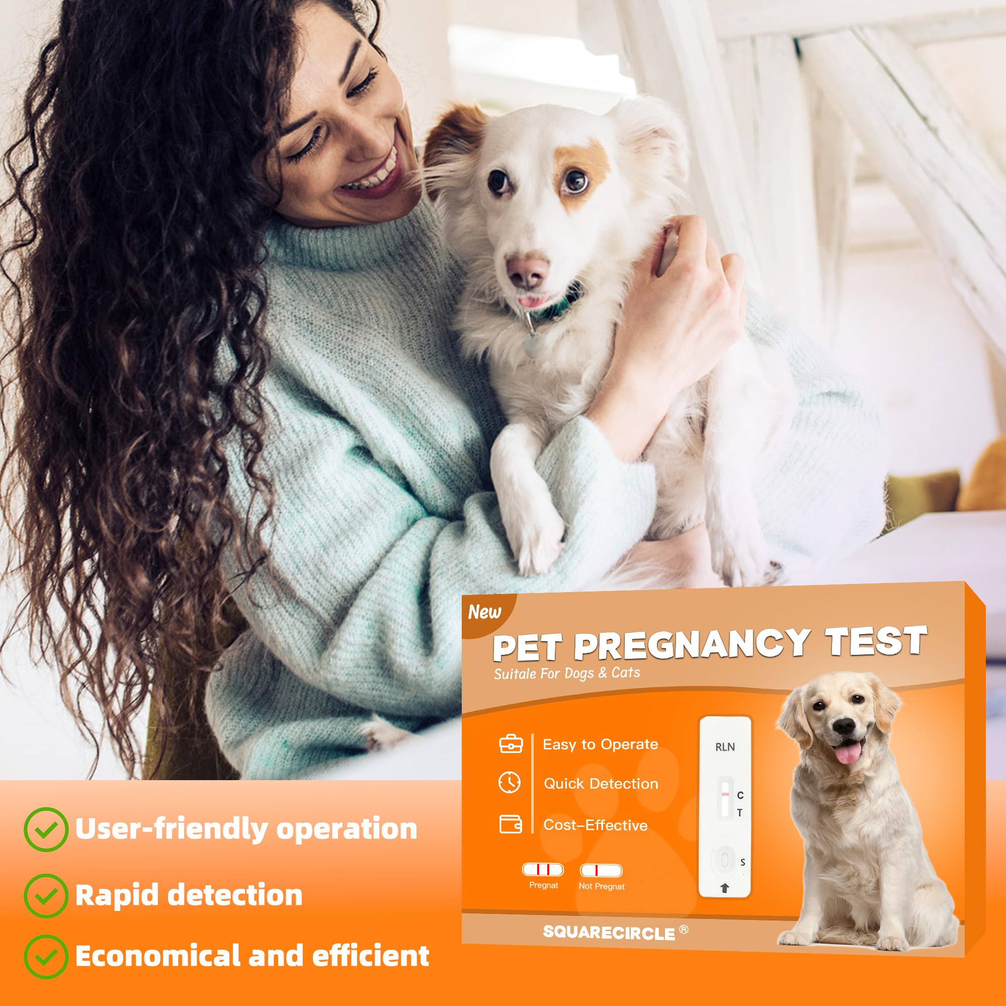 At-home hygiene-friendly dog pregnancy test setup