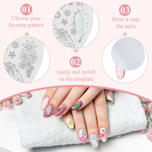 DOITOOL nail stamping plate with blue film protects edges during storage