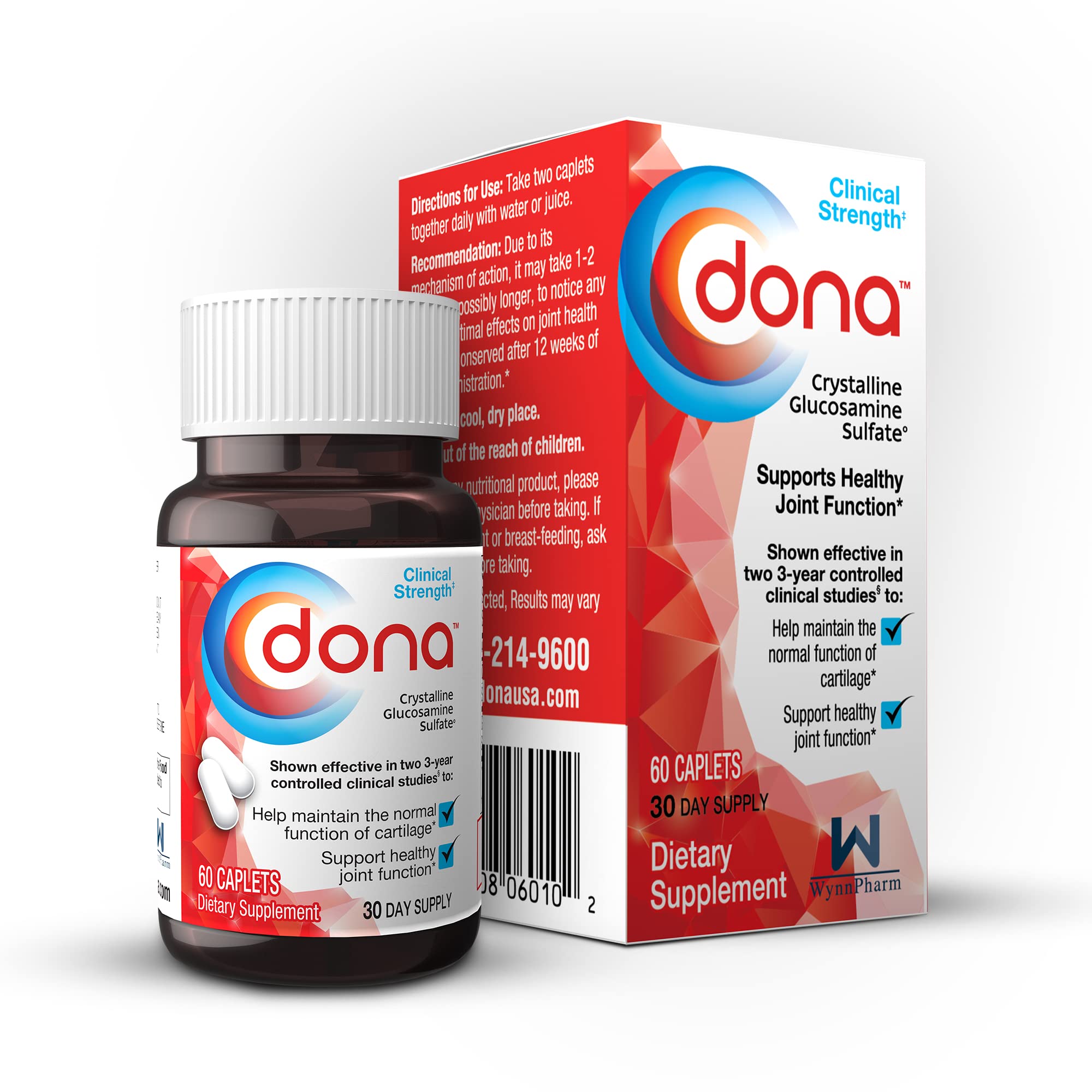 Dona caplets close-up highlighting easy-to-take joint supplement