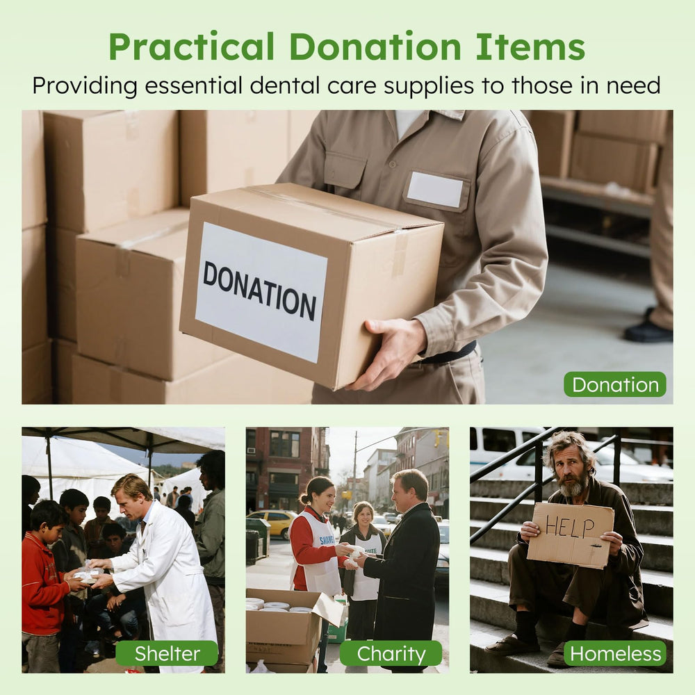 Donation of travel toothpaste to charity or shelter