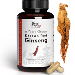 Dongjieum Korean Red Ginseng bottle with 120 vegan capsules