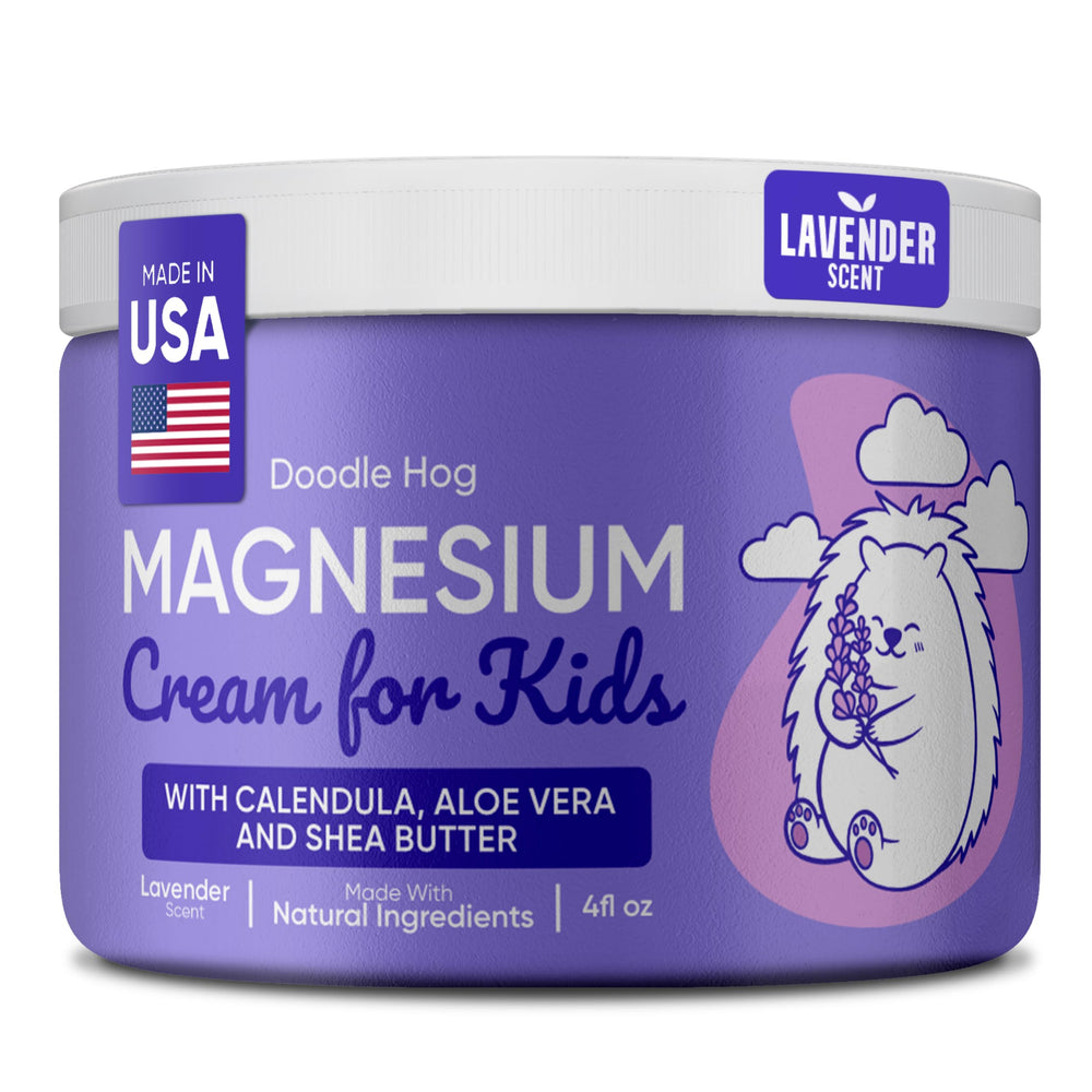 Doodle Hog Magnesium Cream for Kids Lavender 4 oz jar