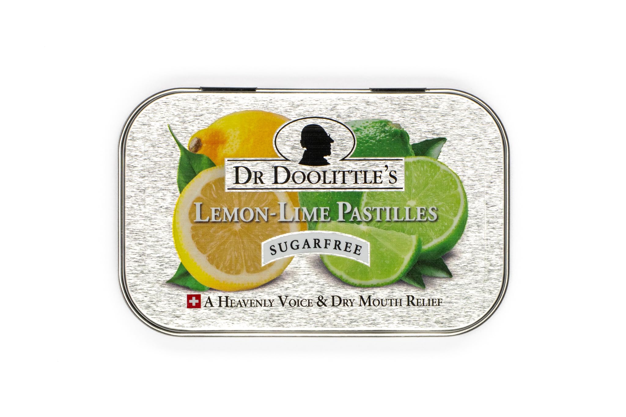 DOOLITTLE Lemon Lime Sugar Free Soft Fruit Pastilles tin – front view