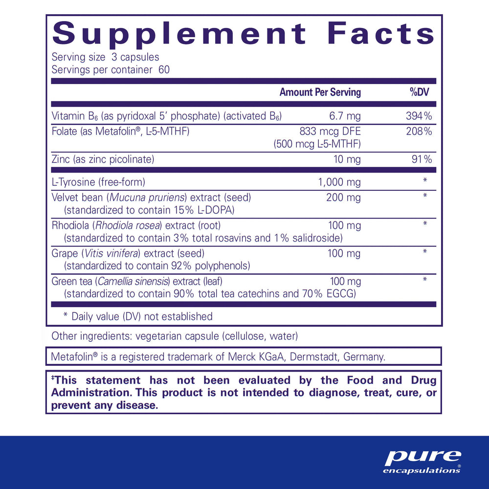 Vitamin B6 and zinc picolinate components in DopaPlus