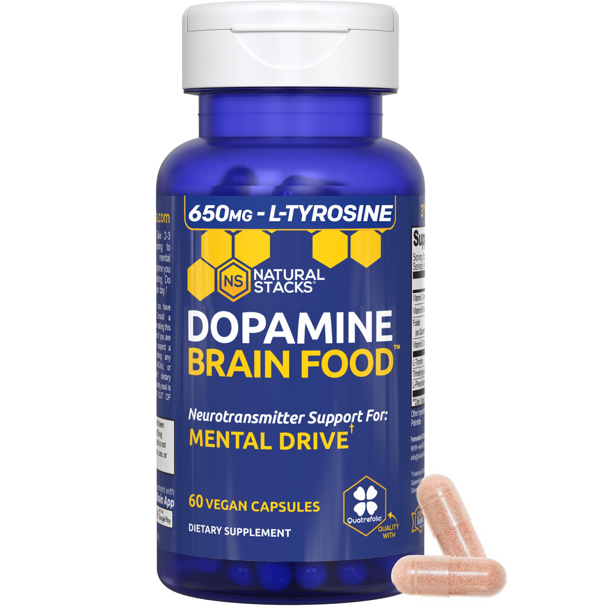 Dopamine Brain Food bottle front label