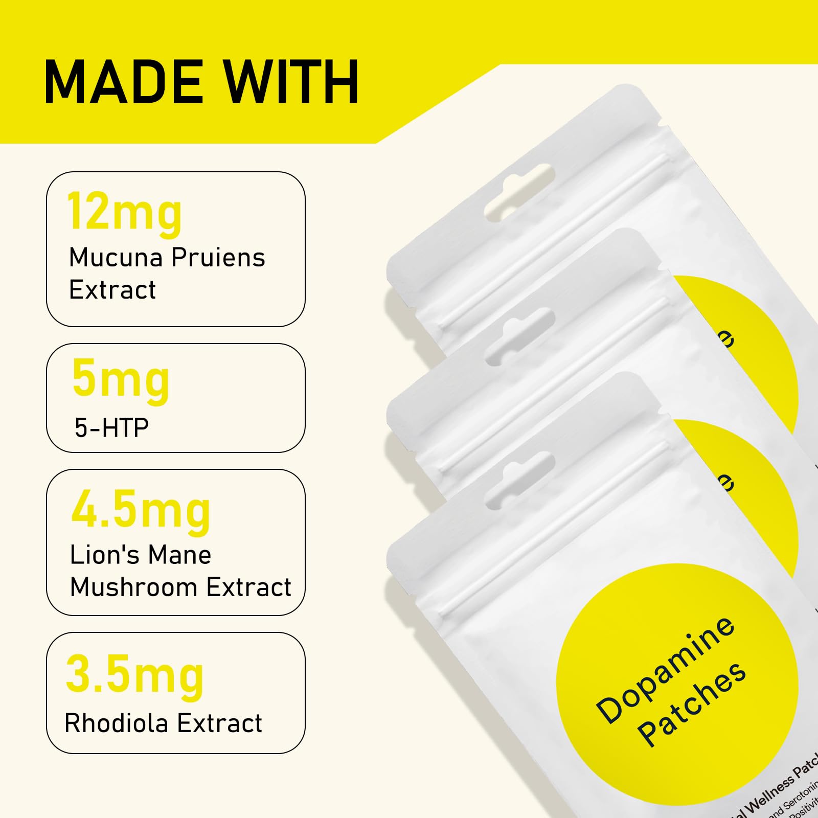 Plant-based ingredients: Mucuna, 5-HTP, Lion’s Mane, Rhodiola