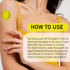 Patch application on skin showing ease of use