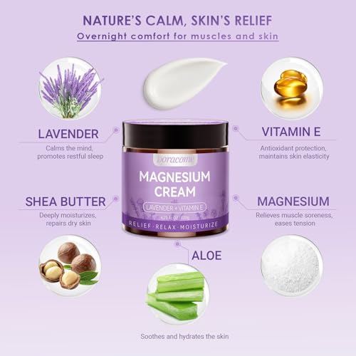 Doracome magnesium cream light lavender bottle for a gentle, soothing bedtime ritual