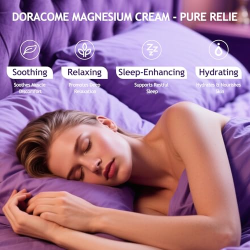 Doracome magnesium cream texture swirl showcasing fast absorption for calm, hydrated skin
