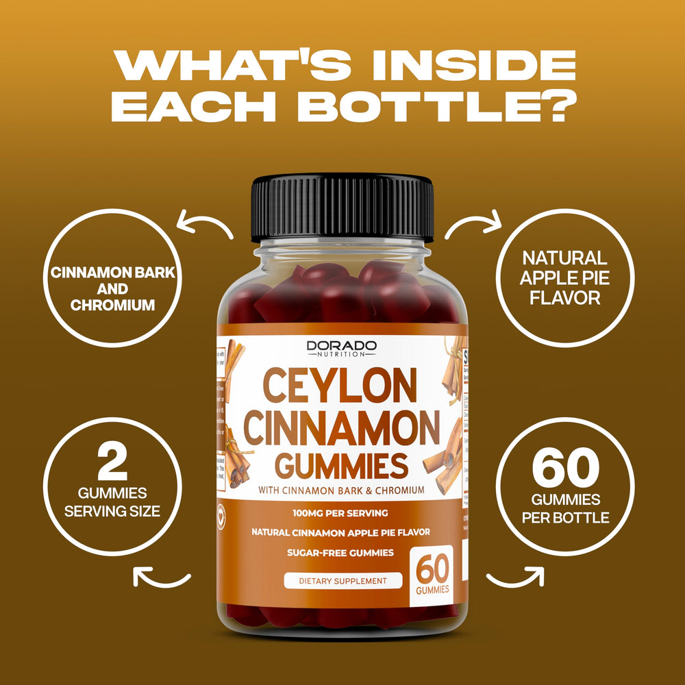 DORADO NUTRITION cinnamon and botanicals display showing ingredient transparency benefit