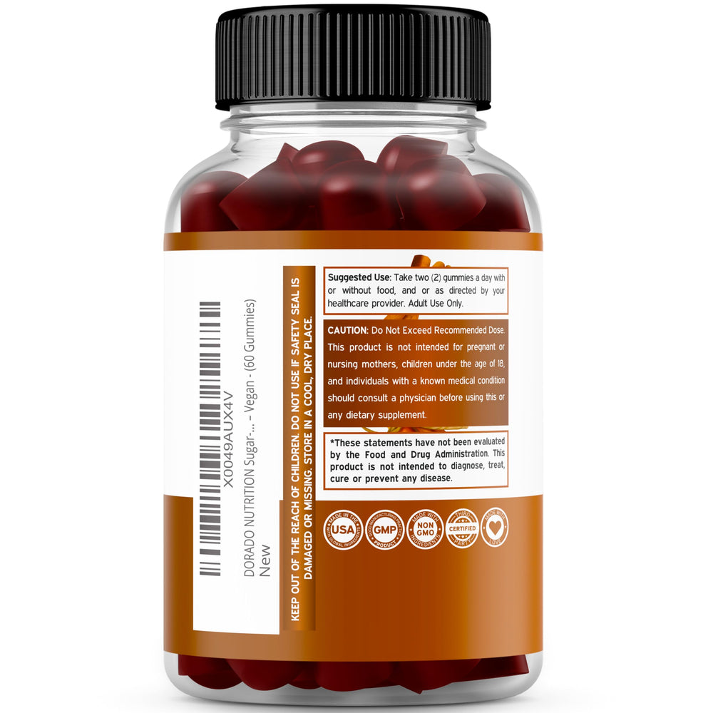 DORADO NUTRITION open jar with gummies showing easy daily use benefit