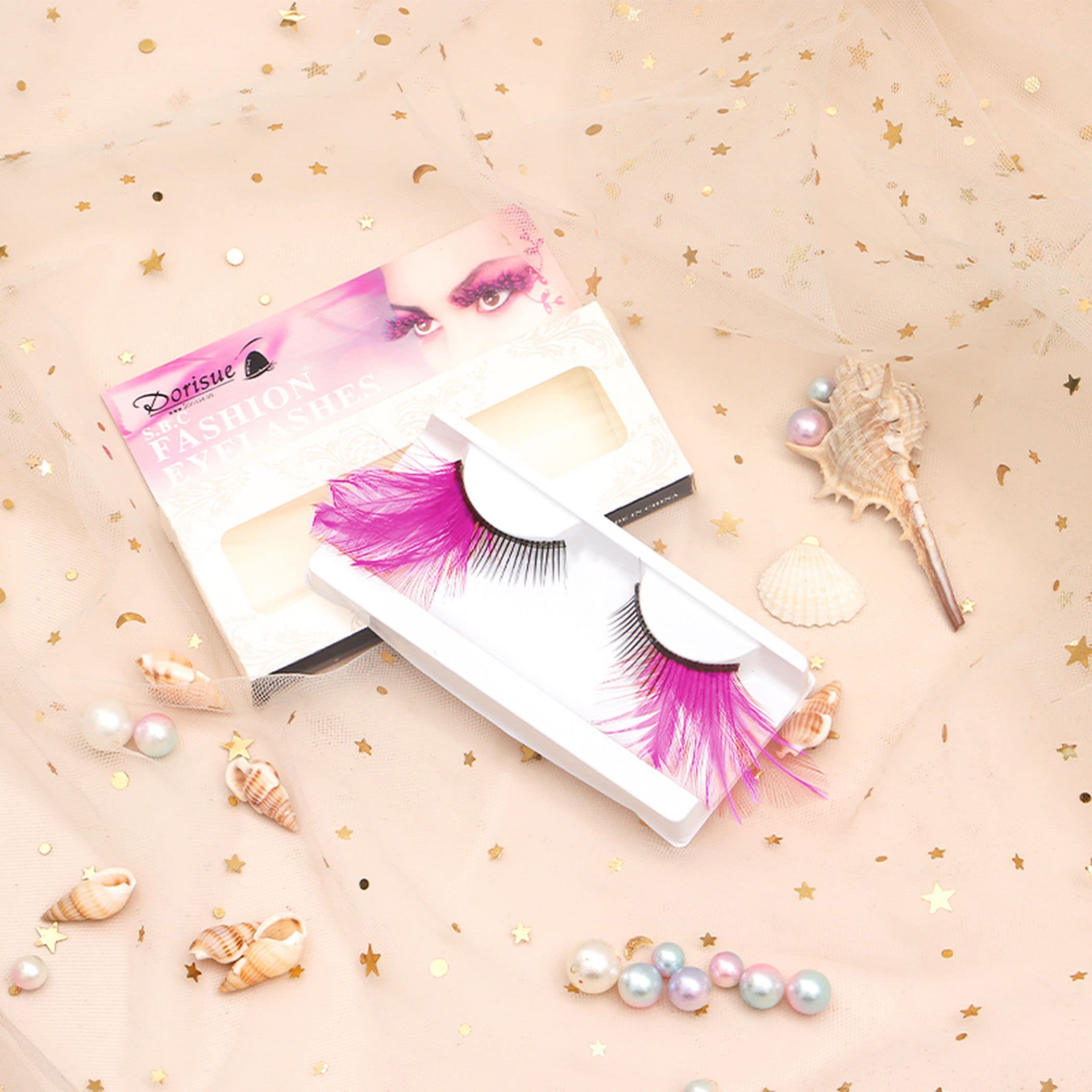 Dorisue Dorise lightweight pink lashes for comfortable wear.