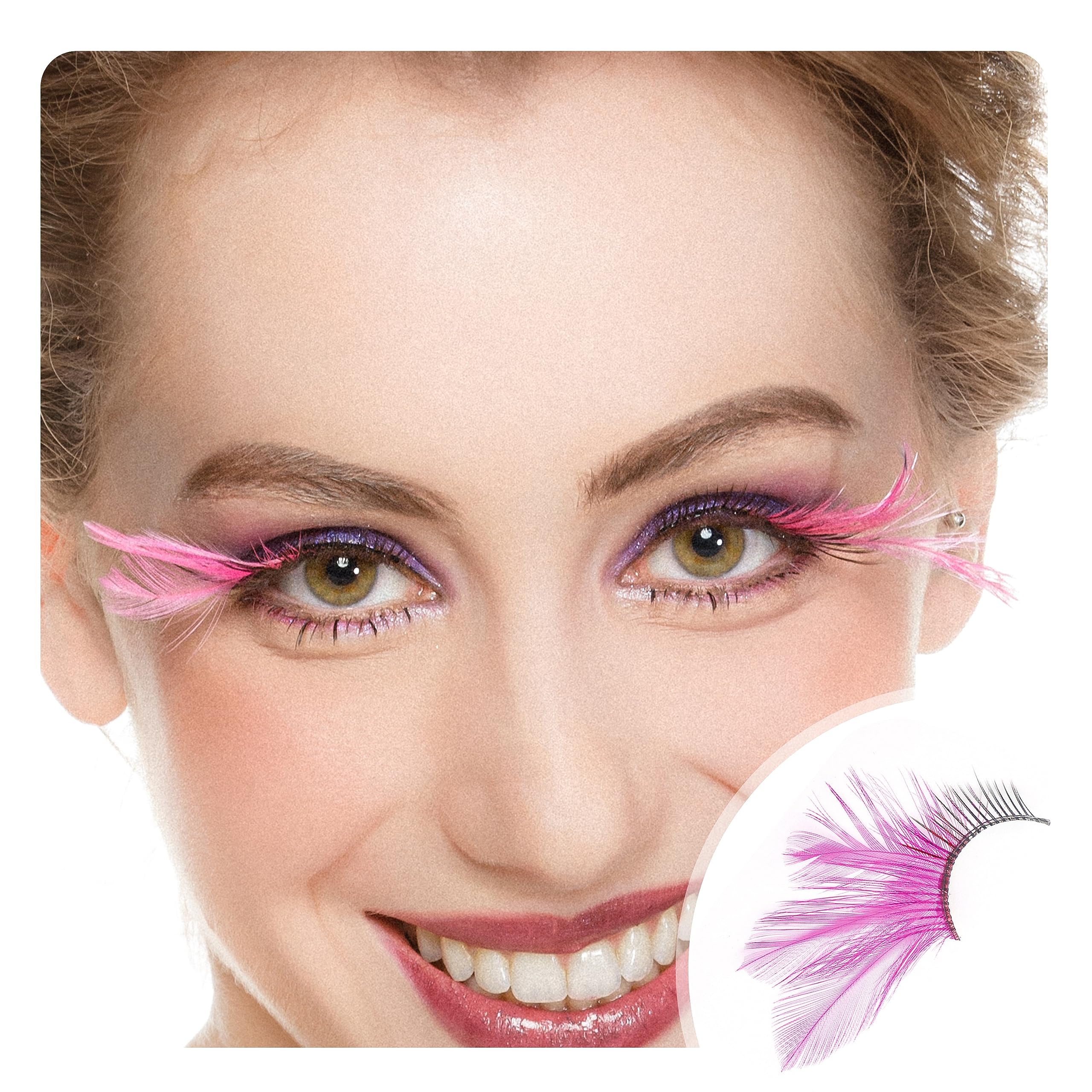 Dorisue Dorise pink cat-eye eyelashes for Halloween cosplay.