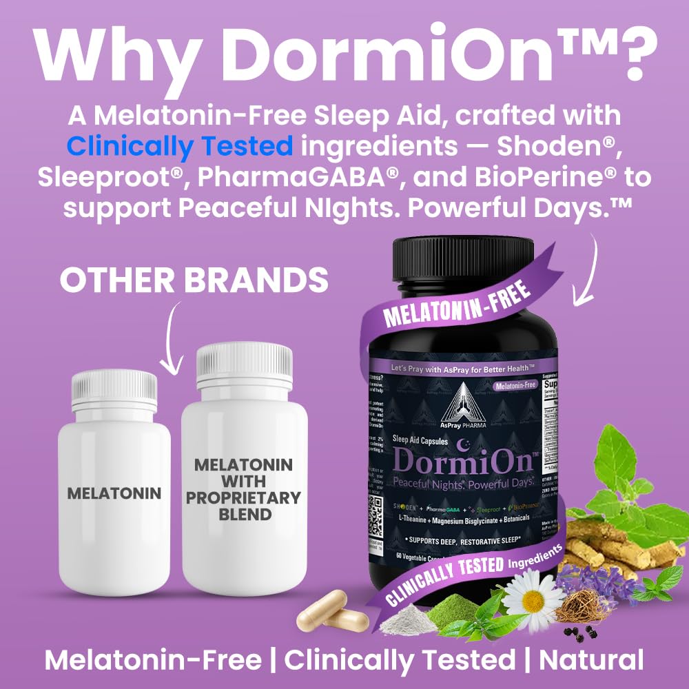 Infographic of DormiOn 10-in-1 sleep support ingredients