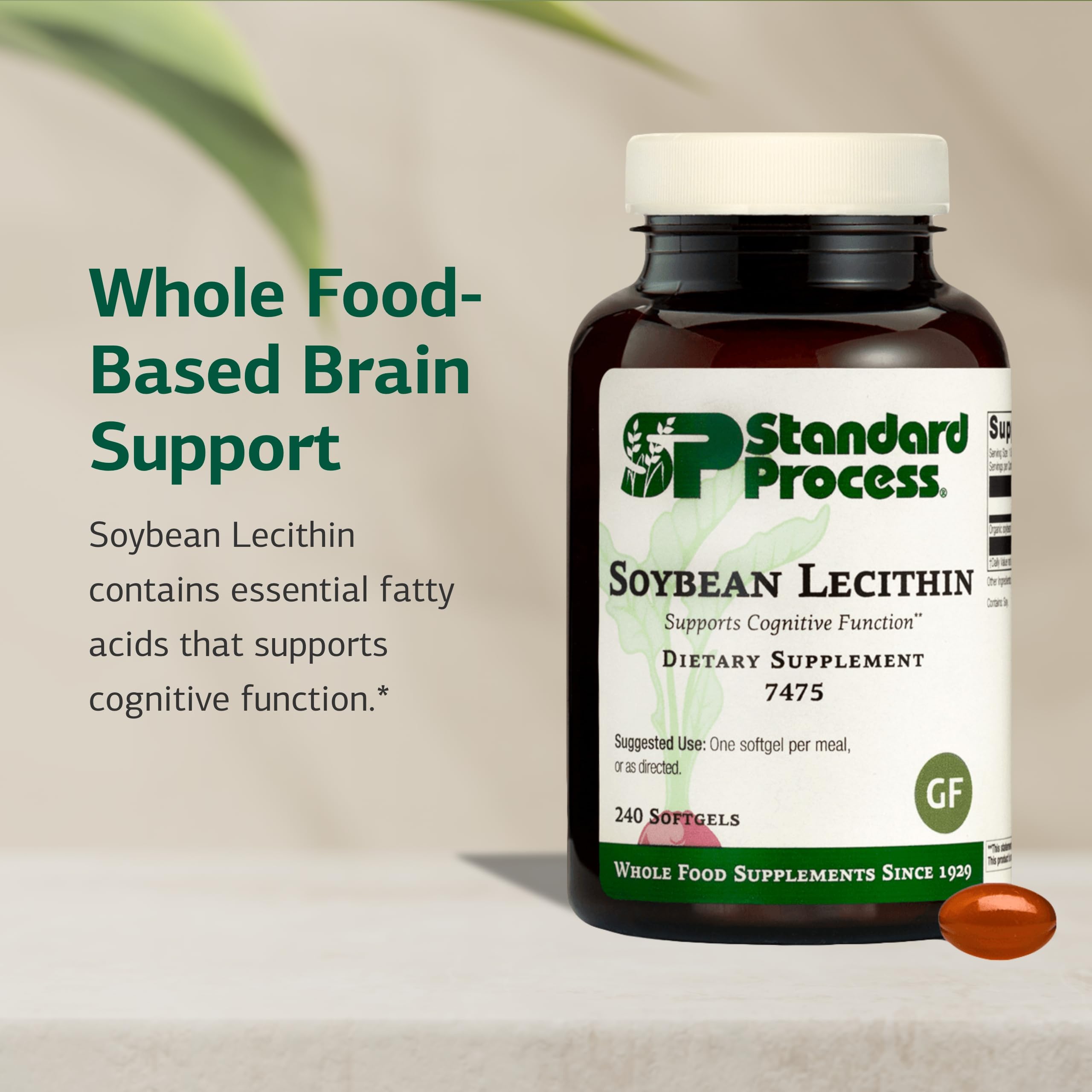 Label showing daily dosage of 1100 mg (3 softgels)