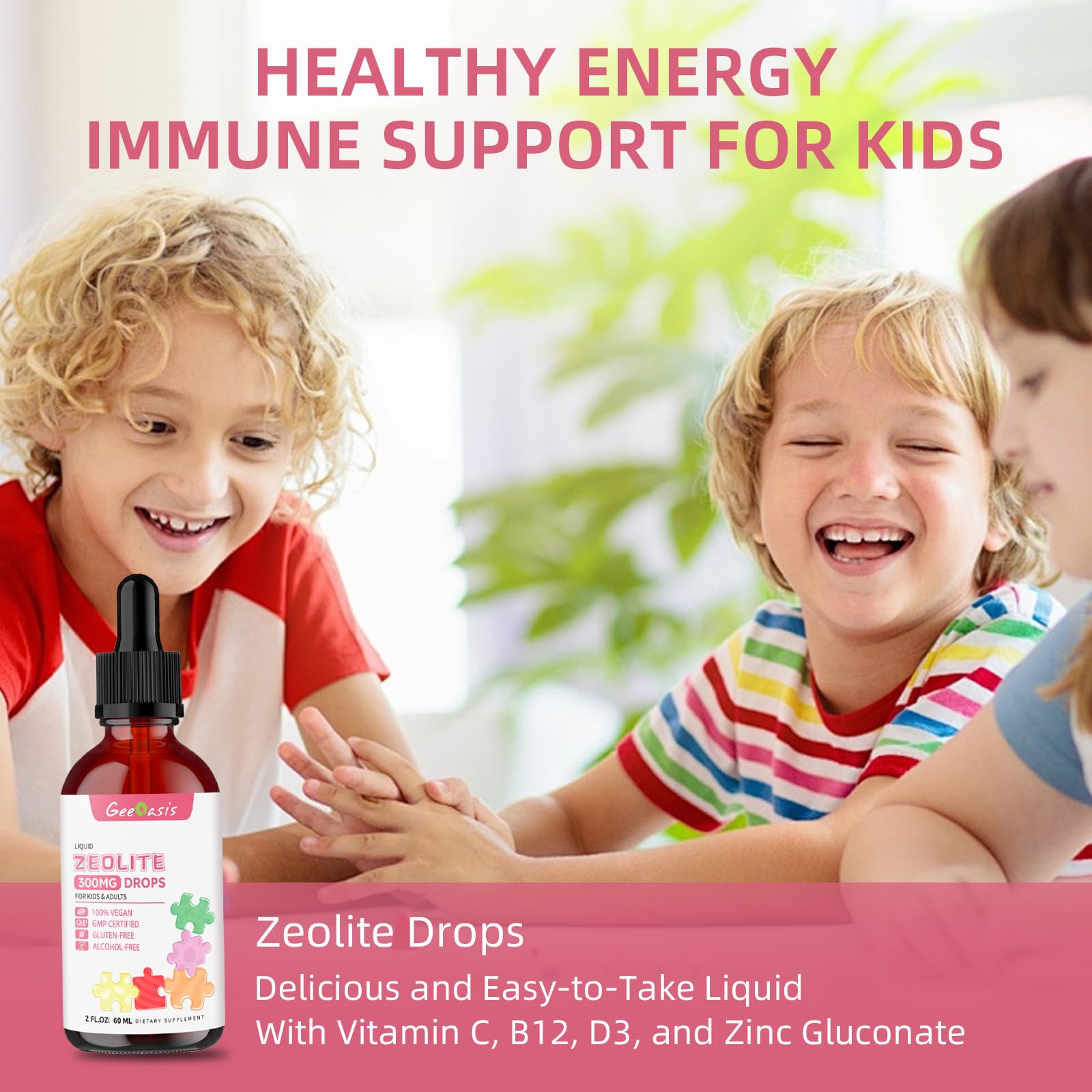 Dosage guidance showing 2 ml for adults and 1 ml for kids