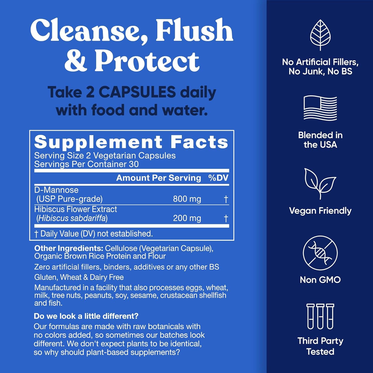 Usage instructions for two capsules daily with meals