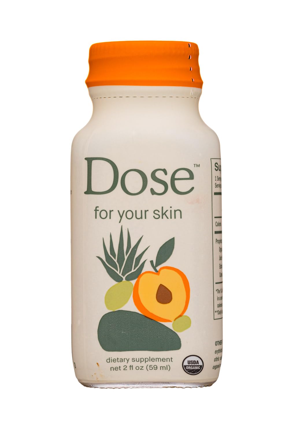 Glass with Dose for Skin Shot surrounded by tropical berries