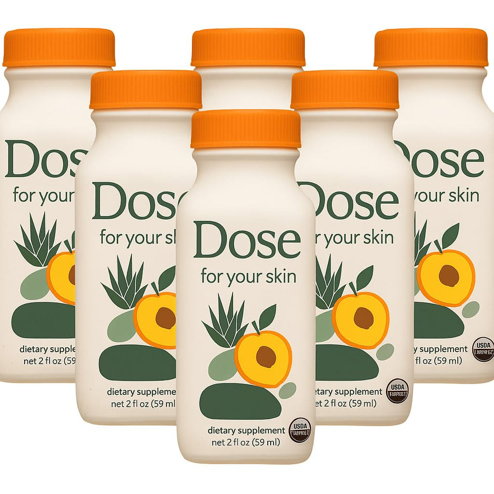Dose for Skin Shot bottle front view with tropical berry flavor