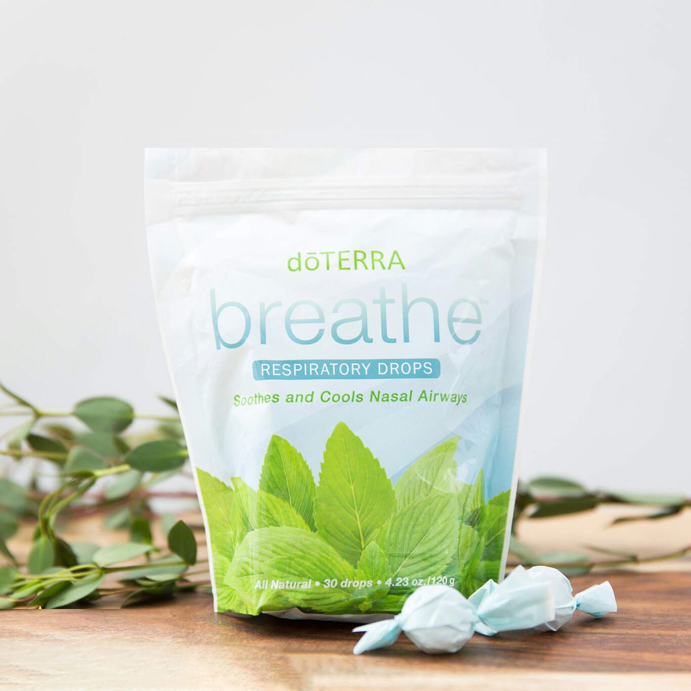 DoTERRA Breathe Drops 30-count bottles on white background