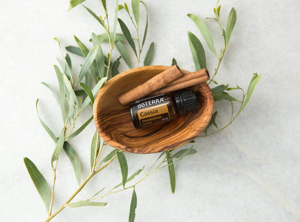 DoTERRA Cassia-ground-spice photo suggests adding warm flavor to recipes.