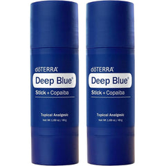 Front view of doTERRA Deep Blue Stick packaging - 2 pack
