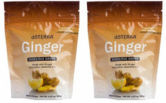 Front view of doTERRA Ginger Throat Digestive Drops 30 Count Bag (2 Pack)