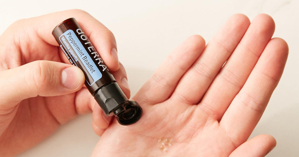 Close-up of Peppermint Beadlets dissolving in the mouth