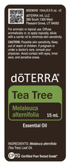 doTERRA Melaleuca essential oil label showing ingredients and kosher certification