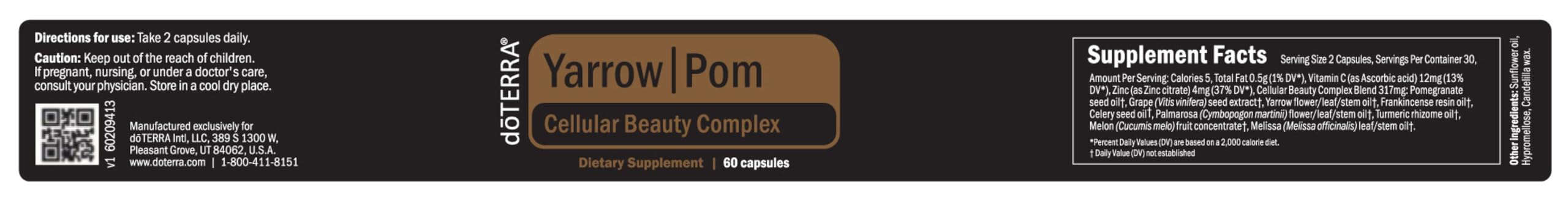 Skin glow concept representing beauty from within with Yarrow Pom Capsules