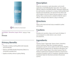 DoTERRA Breathe Vapor Stick label and packaging